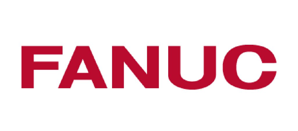An image of Fanuc logo; a robotics manufacturer.